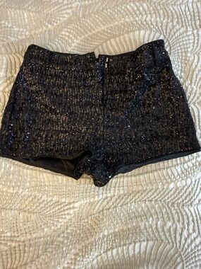 Astr Black High-Waist Sequin Shorts